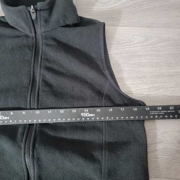Lands' End Black & Gray Vest Fleece Soft Full Zip S Moc Neck  Soft OEKO-TEX Warm - Picture 6 of 11